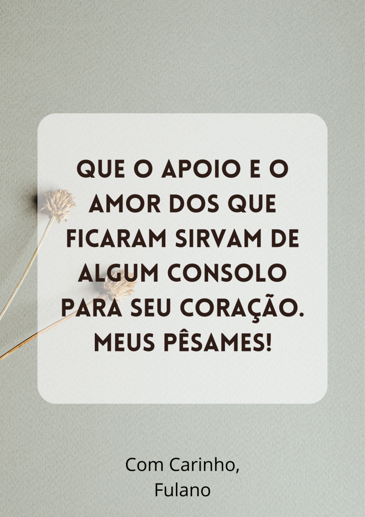 cartão personalizada mensagem luto frase luto gratuito